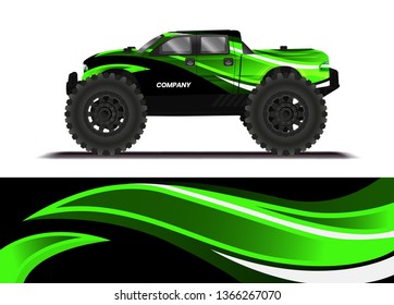 Car decal wrap design template vector illustration. Background abstract stripe racing sport graphic designs kit for race car, rally, vehicle, livery and adventure