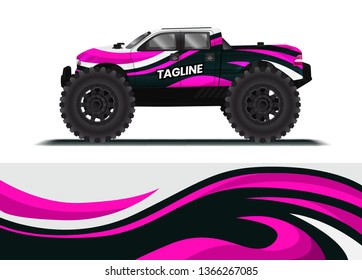 Car decal wrap design template vector illustration. Background abstract stripe racing sport graphic designs kit for race car, rally, vehicle, livery and adventure