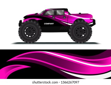 Car decal wrap design template vector illustration. Background abstract stripe racing sport graphic designs kit for race car, rally, vehicle, livery and adventure