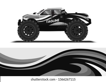 Car decal wrap design template vector illustration. Background abstract stripe racing sport graphic designs kit for race car, rally, vehicle, livery and adventure