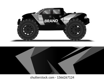 Car decal wrap design template vector illustration. Background abstract stripe racing sport graphic designs kit for race car, rally, vehicle, livery and adventure