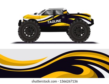 Car decal wrap design template vector illustration. Background abstract stripe racing sport graphic designs kit for race car, rally, vehicle, livery and adventure