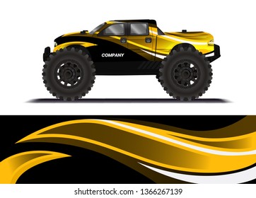 Car decal wrap design template vector illustration. Background abstract stripe racing sport graphic designs kit for race car, rally, vehicle, livery and adventure