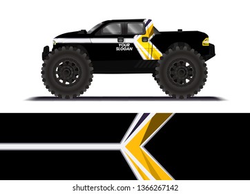 Car decal wrap design template vector illustration. Background abstract stripe racing sport graphic designs kit for race car, rally, vehicle, livery and adventure