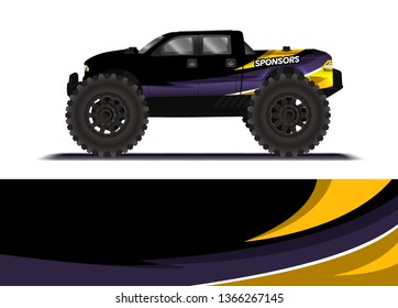 Car decal wrap design template vector illustration. Background abstract stripe racing sport graphic designs kit for race car, rally, vehicle, livery and adventure