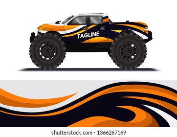 Car decal wrap design template vector illustration. Background abstract stripe racing sport graphic designs kit for race car, rally, vehicle, livery and adventure