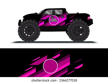 Car decal wrap design template vector illustration. Background abstract stripe racing sport graphic designs kit for race car, rally, vehicle, livery and adventure