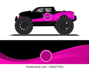 Car decal wrap design template vector illustration. Background abstract stripe racing sport graphic designs kit for race car, rally, vehicle, livery and adventure