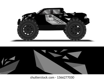 Car decal wrap design template vector illustration. Background abstract stripe racing sport graphic designs kit for race car, rally, vehicle, livery and adventure