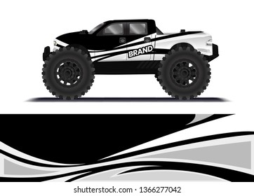 Car decal wrap design template vector illustration. Background abstract stripe racing sport graphic designs kit for race car, rally, vehicle, livery and adventure