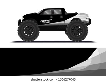 Car decal wrap design template vector illustration. Background abstract stripe racing sport graphic designs kit for race car, rally, vehicle, livery and adventure
