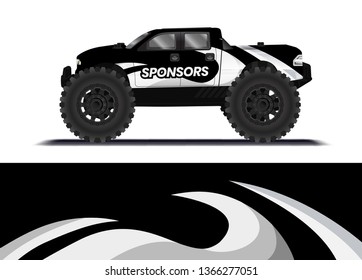 Car decal wrap design template vector illustration. Background abstract stripe racing sport graphic designs kit for race car, rally, vehicle, livery and adventure
