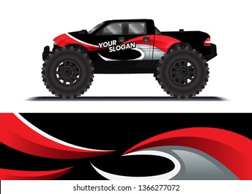 Car decal wrap design template vector illustration. Background abstract stripe racing sport graphic designs kit for race car, rally, vehicle, livery and adventure