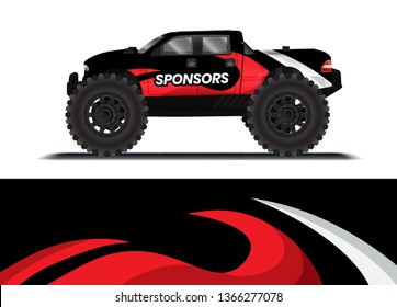 Car decal wrap design template vector illustration. Background abstract stripe racing sport graphic designs kit for race car, rally, vehicle, livery and adventure