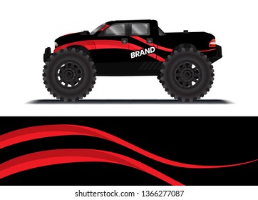 Car decal wrap design template vector illustration. Background abstract stripe racing sport graphic designs kit for race car, rally, vehicle, livery and adventure