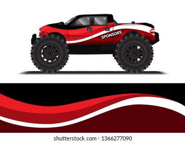 Car decal wrap design template vector illustration. Background abstract stripe racing sport graphic designs kit for race car, rally, vehicle, livery and adventure
