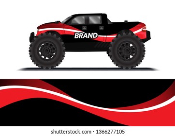 Car decal wrap design template vector illustration. Background abstract stripe racing sport graphic designs kit for race car, rally, vehicle, livery and adventure