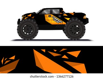 Car decal wrap design template vector illustration. Background abstract stripe racing sport graphic designs kit for race car, rally, vehicle, livery and adventure