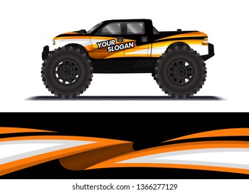 Car decal wrap design template vector illustration. Background abstract stripe racing sport graphic designs kit for race car, rally, vehicle, livery and adventure