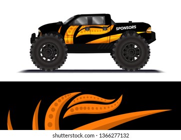 Car decal wrap design template vector illustration. Background abstract stripe racing sport graphic designs kit for race car, rally, vehicle, livery and adventure