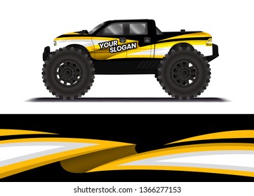 Car decal wrap design template vector illustration. Background abstract stripe racing sport graphic designs kit for race car, rally, vehicle, livery and adventure