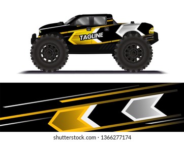 Car decal wrap design template vector illustration. Background abstract stripe racing sport graphic designs kit for race car, rally, vehicle, livery and adventure