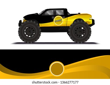 Car decal wrap design template vector illustration. Background abstract stripe racing sport graphic designs kit for race car, rally, vehicle, livery and adventure