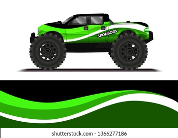 Car decal wrap design template vector illustration. Background abstract stripe racing sport graphic designs kit for race car, rally, vehicle, livery and adventure