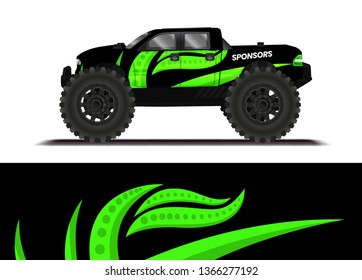 Car decal wrap design template vector illustration. Background abstract stripe racing sport graphic designs kit for race car, rally, vehicle, livery and adventure