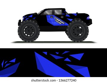 Car decal wrap design template vector illustration. Background abstract stripe racing sport graphic designs kit for race car, rally, vehicle, livery and adventure
