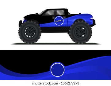 Car decal wrap design template vector illustration. Background abstract stripe racing sport graphic designs kit for race car, rally, vehicle, livery and adventure
