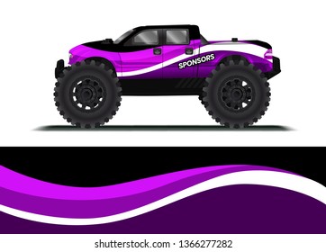 Car decal wrap design template vector illustration. Background abstract stripe racing sport graphic designs kit for race car, rally, vehicle, livery and adventure