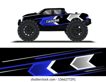 Car decal wrap design template vector illustration. Background abstract stripe racing sport graphic designs kit for race car, rally, vehicle, livery and adventure