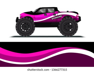 Car decal wrap design template vector illustration. Background abstract stripe racing sport graphic designs kit for race car, rally, vehicle, livery and adventure