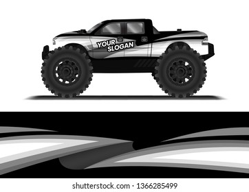 Car decal wrap design template vector illustration. Background abstract stripe racing sport graphic designs kit for race car, rally, vehicle, livery and adventure
