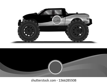 Car decal wrap design template vector illustration. Background abstract stripe racing sport graphic designs kit for race car, rally, vehicle, livery and adventure