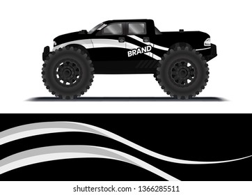 Car decal wrap design template vector illustration. Background abstract stripe racing sport graphic designs kit for race car, rally, vehicle, livery and adventure