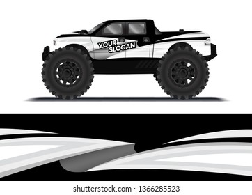 Car decal wrap design template vector illustration. Background abstract stripe racing sport graphic designs kit for race car, rally, vehicle, livery and adventure