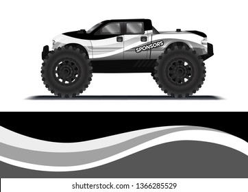 Car decal wrap design template vector illustration. Background abstract stripe racing sport graphic designs kit for race car, rally, vehicle, livery and adventure