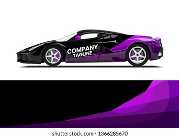 Car decal wrap design template vector illustration. Background abstract stripe racing sport graphic designs kit for race car, rally, vehicle, livery and adventure