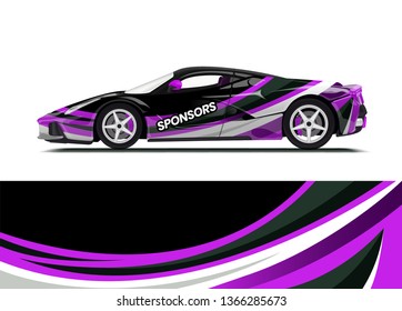 Car decal wrap design template vector illustration. Background abstract stripe racing sport graphic designs kit for race car, rally, vehicle, livery and adventure