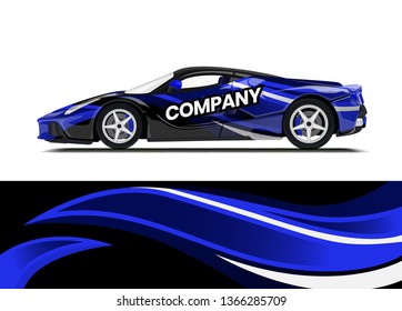 Car decal wrap design template vector illustration. Background abstract stripe racing sport graphic designs kit for race car, rally, vehicle, livery and adventure