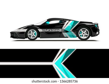 Car decal wrap design template vector illustration. Background abstract stripe racing sport graphic designs kit for race car, rally, vehicle, livery and adventure