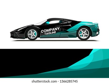 Car decal wrap design template vector illustration. Background abstract stripe racing sport graphic designs kit for race car, rally, vehicle, livery and adventure