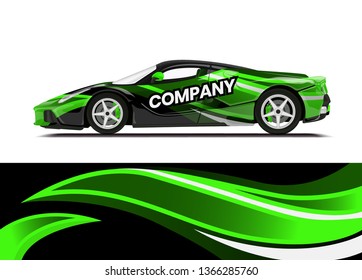 Car decal wrap design template vector illustration. Background abstract stripe racing sport graphic designs kit for race car, rally, vehicle, livery and adventure