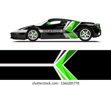 Car decal wrap design template vector illustration. Background abstract stripe racing sport graphic designs kit for race car, rally, vehicle, livery and adventure