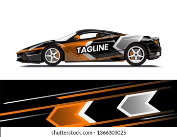 Car decal wrap design template vector illustration. Background abstract stripe racing sport graphic designs kit for race car, rally, vehicle, livery and adventure