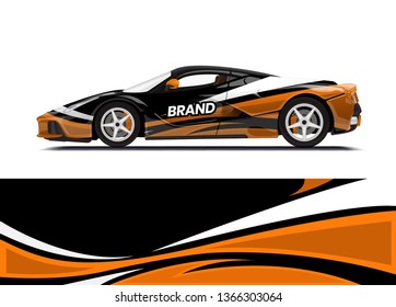 Car decal wrap design template vector illustration. Background abstract stripe racing sport graphic designs kit for race car, rally, vehicle, livery and adventure