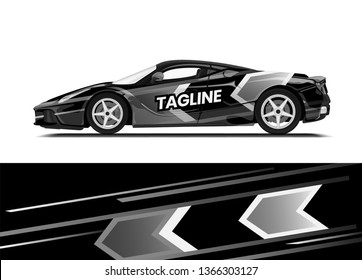 Car decal wrap design template vector illustration. Background abstract stripe racing sport graphic designs kit for race car, rally, vehicle, livery and adventure