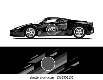 Car decal wrap design template vector illustration. Background abstract stripe racing sport graphic designs kit for race car, rally, vehicle, livery and adventure